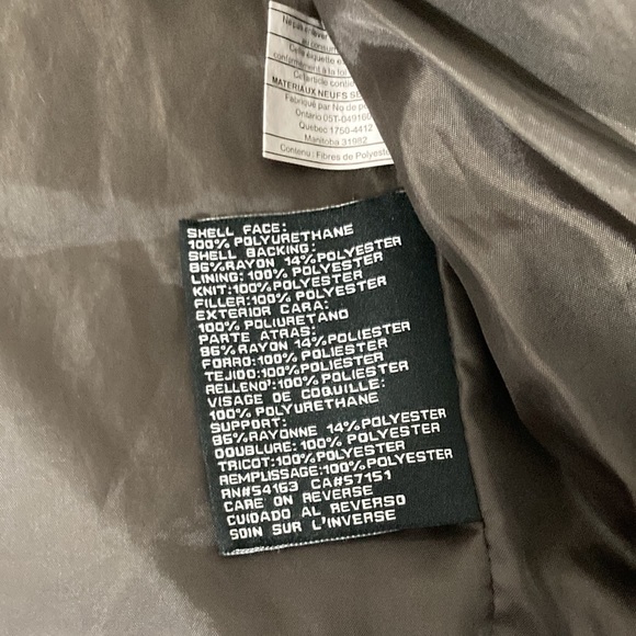 Womens Guess Jacket size Medium Brown Faux Leather Zip Up Jacket - Picture 5 of 9